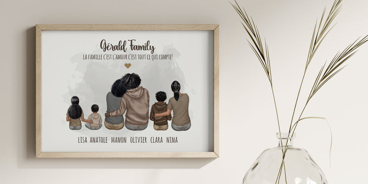 Cadeaux personnalisés pour Famille avec mug et affiche personnalisés