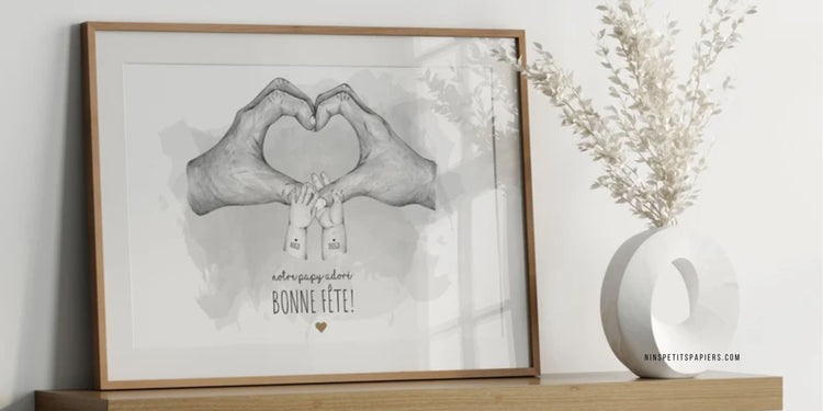 Cadeaux personnalisés pour la Fête des Grands-Pères avec mug et affiche personnalisés