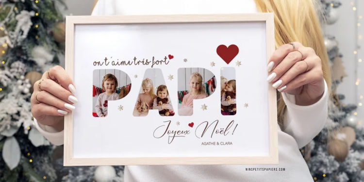 Cadeaux personnalisés pour Noël avec mug et affiche personnalisés
