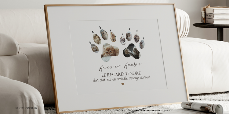 Affiche souvenir personnalisée avec photos de vacances et animal de compagnie