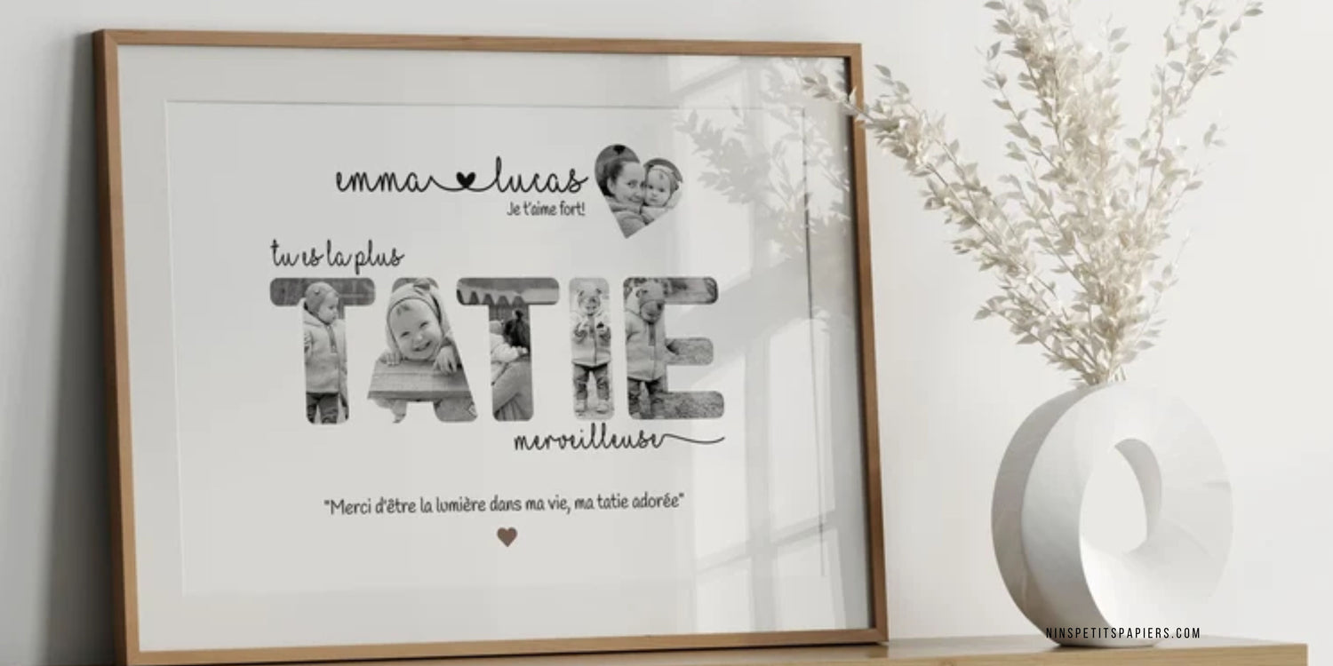 Cadeaux personnalisés pour Tata avec mug et affiche personnalisés