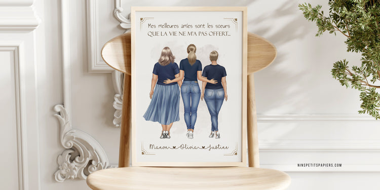 Cadeaux personnalisés pour une amie avec mug et affiche personnalisés