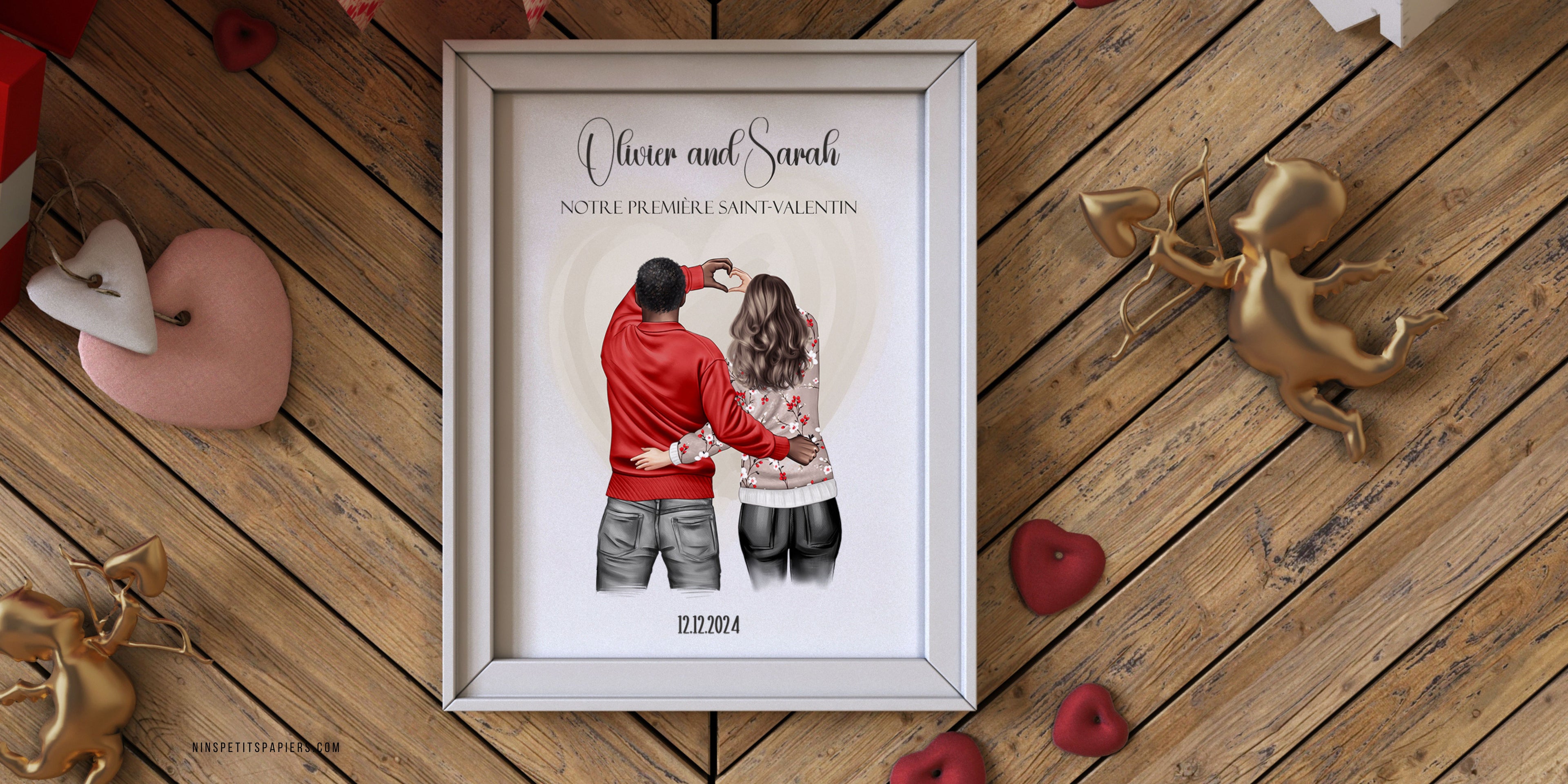 portrait personnalisé couple saint valentin
