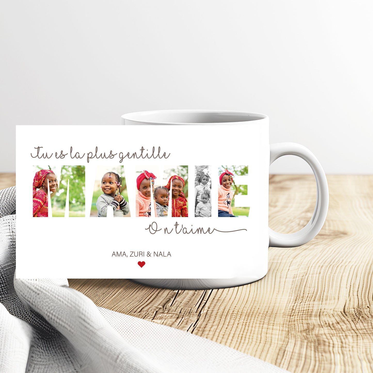 Mug Mamie Personnalisé avec Photos | Cadeau Mamie Original et Unique
