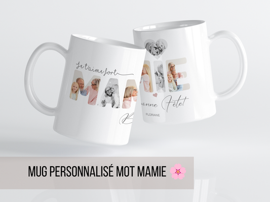 Tasse Mamie personnalisée avec plusieurs photos