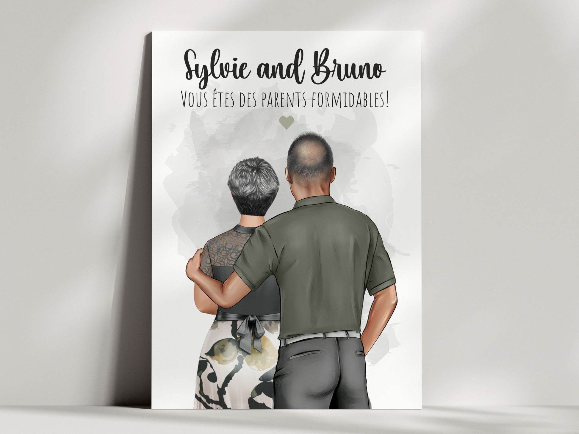 Affiche personnalisée couple illustration