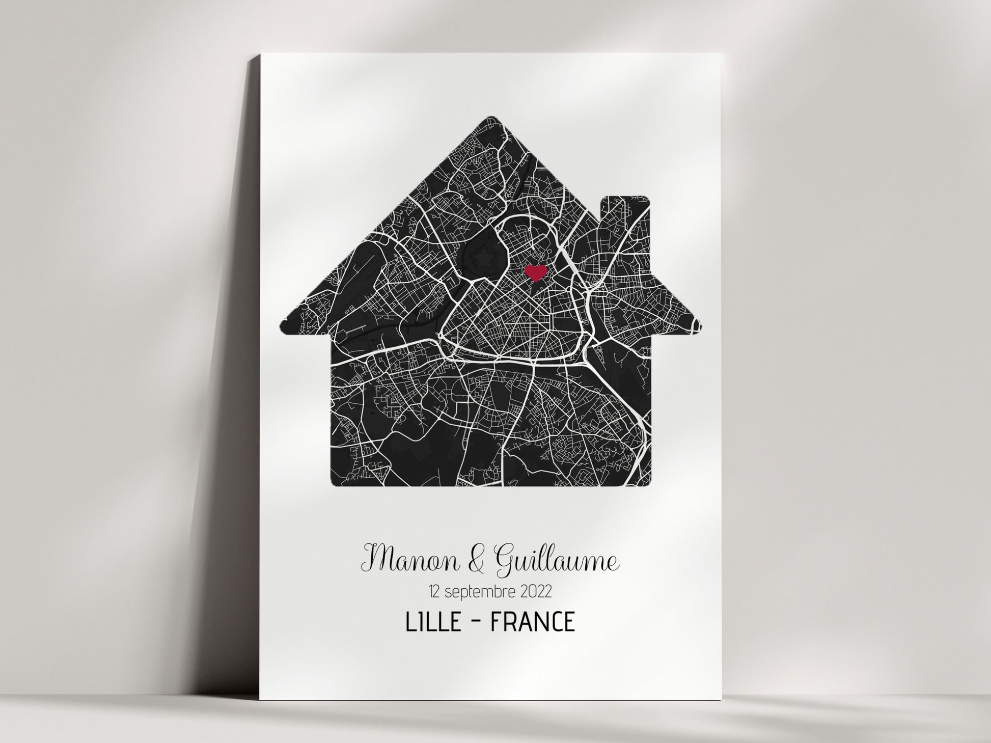 Affiche coordonnées GPS couple
