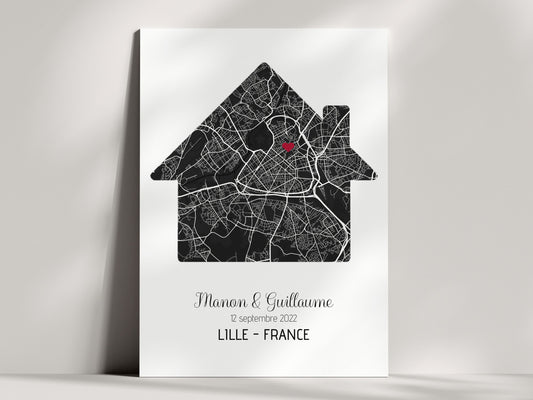 Affiche coordonnées GPS couple