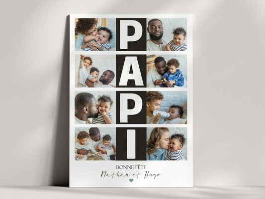 Affiche Personnalisée avec Photo pour Grand-Père – Idée Cadeau pour Papi  NinsPetitspapiers   