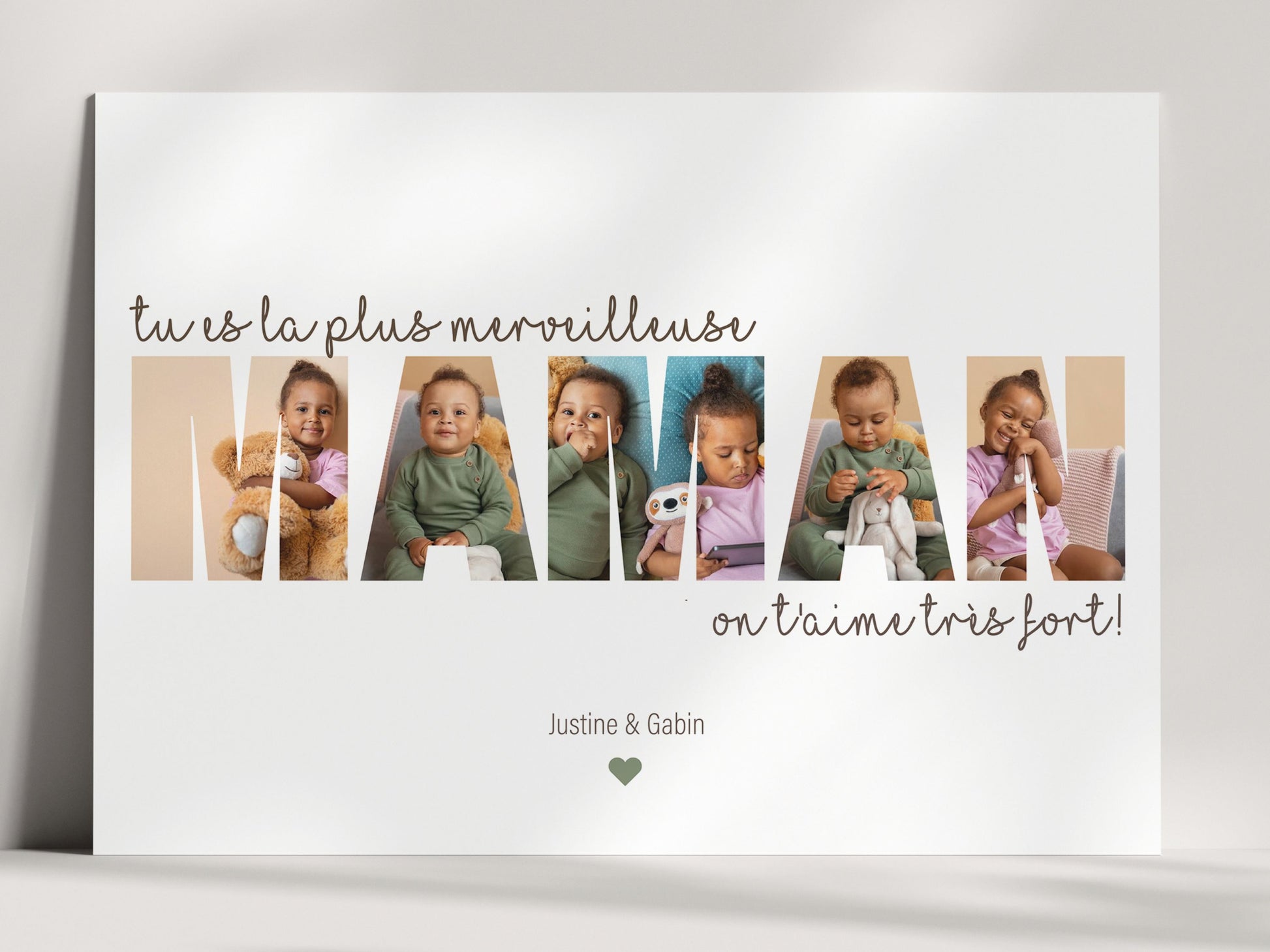 Affiche personnalisée "mot maman" avec vos photos personnelles  Ma boutique   