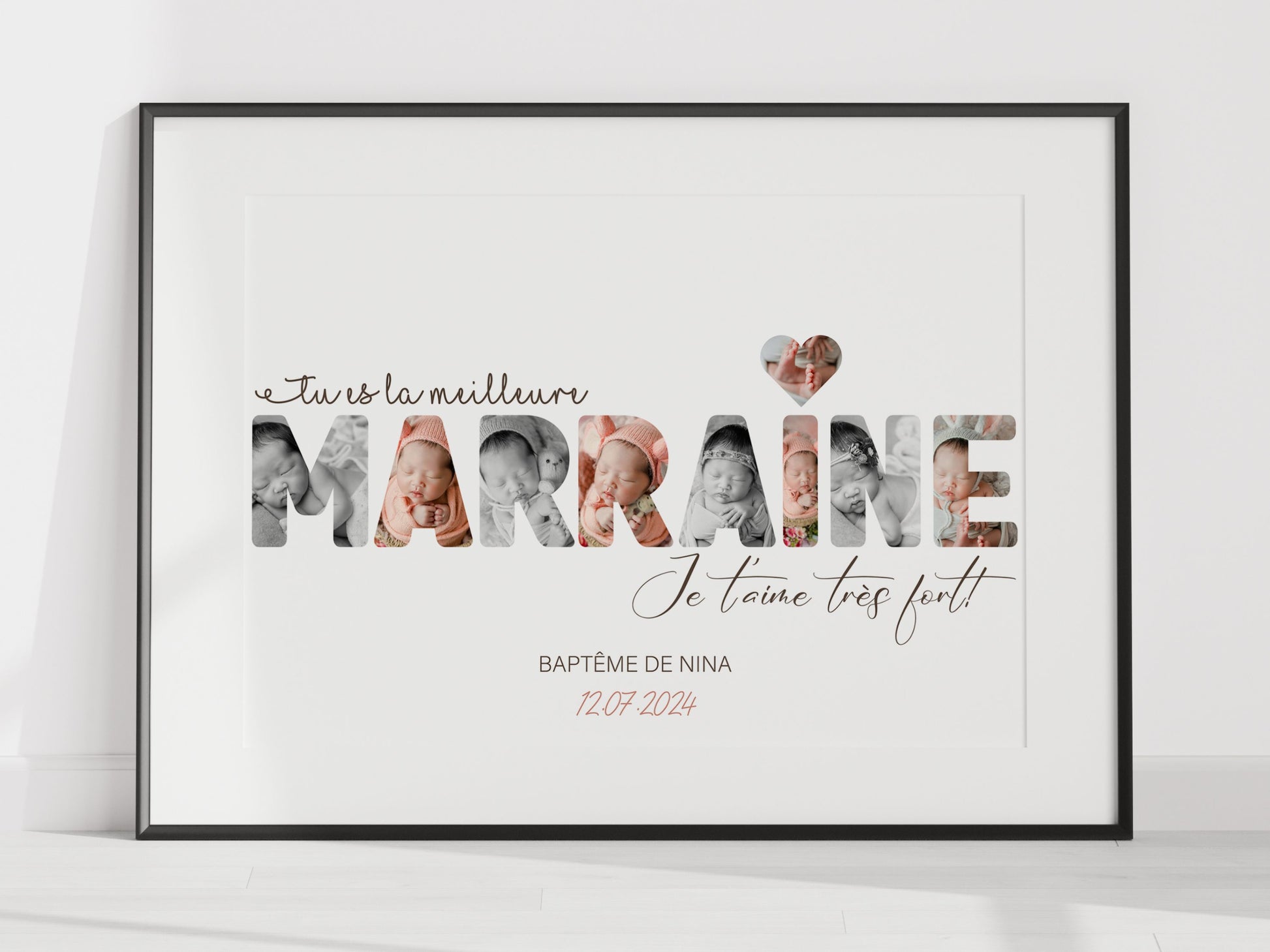 AFFICHE PERSONNALISÉE MARRAINE - CADEAU DE BAPTÊME  Ma boutique   