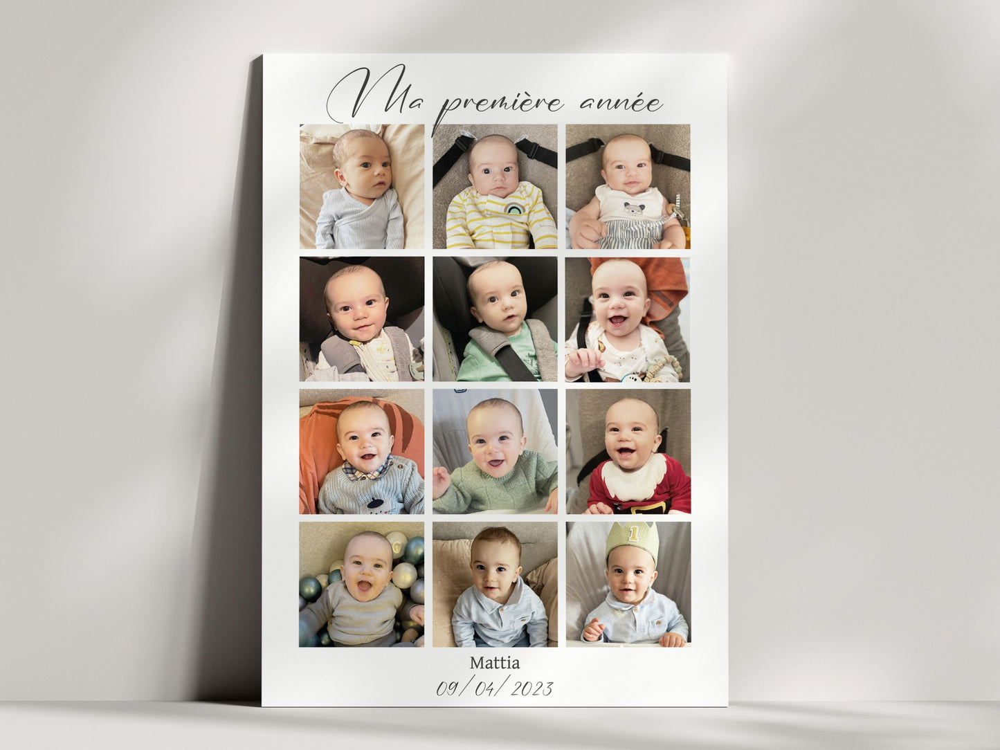 Affiche Personnalisée - Ma Première Année : Un Souvenir Unique pour Votre Bébé