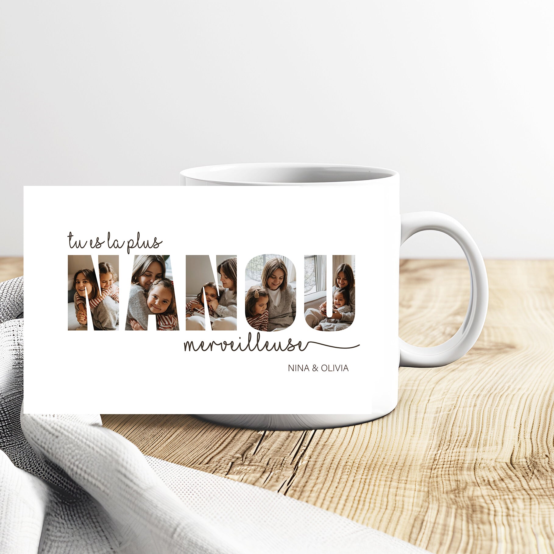 mug personnalisé avec photo a offrir a une nounou ou mamie 