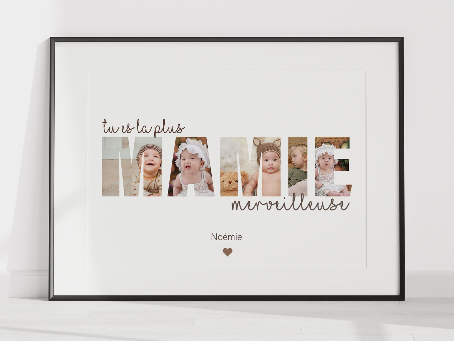 Affiche Mamie Personnalisée avec Photos – Cadeau Unique et Émotionnel