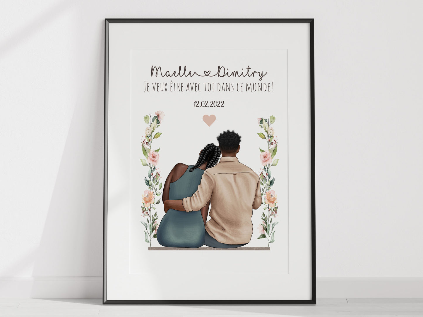 Affiche Couple Personnalisée - Le Cadeau Romantique Idéal