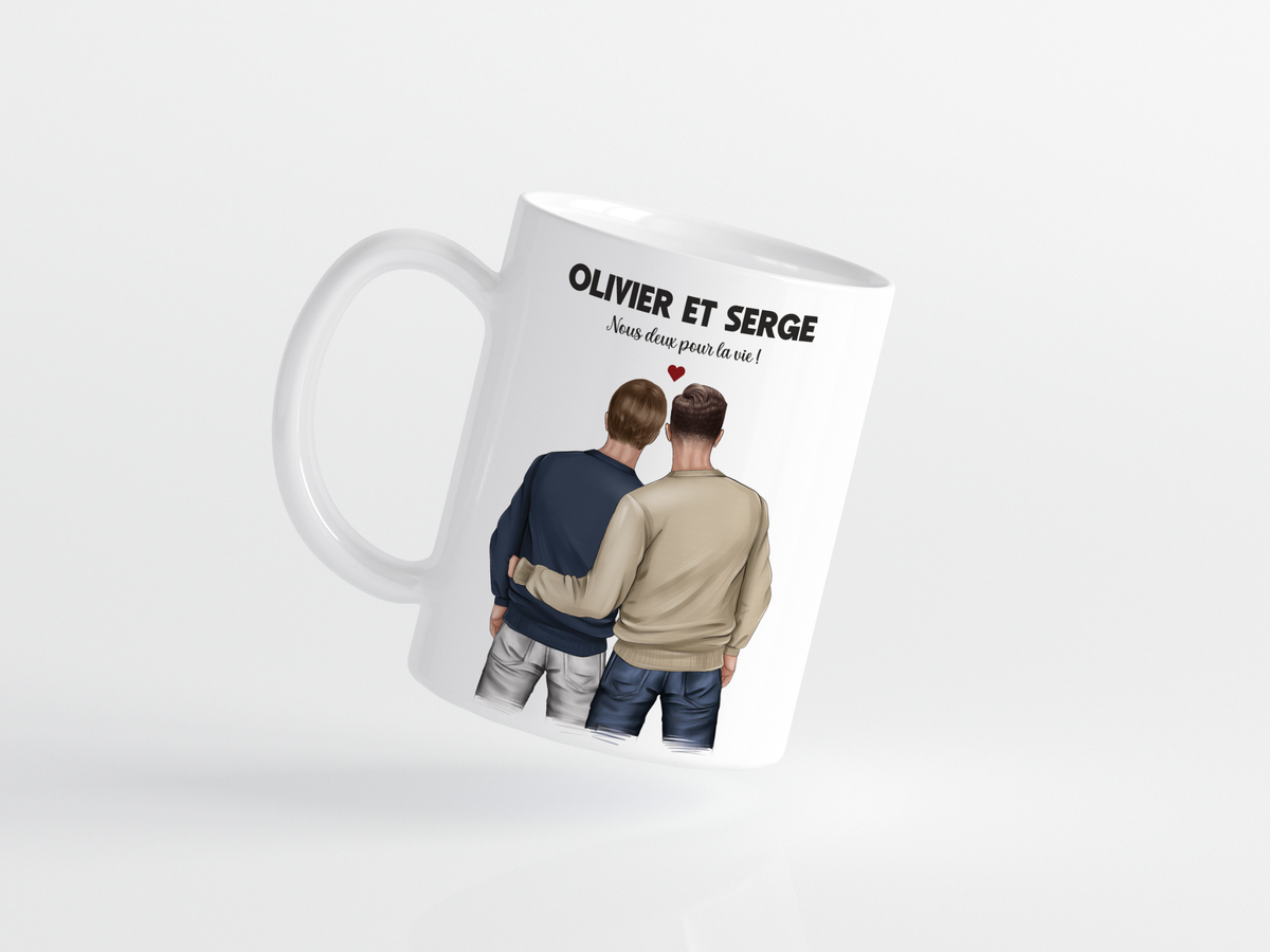 tasse a personnaliser couple d homme, meilleurs amis, frères
