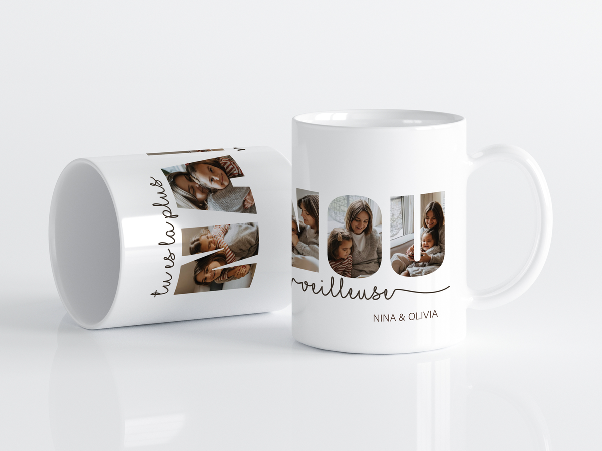 tasse a personnaliser avec des photos pour une mamie, une nanou ou une nounou 