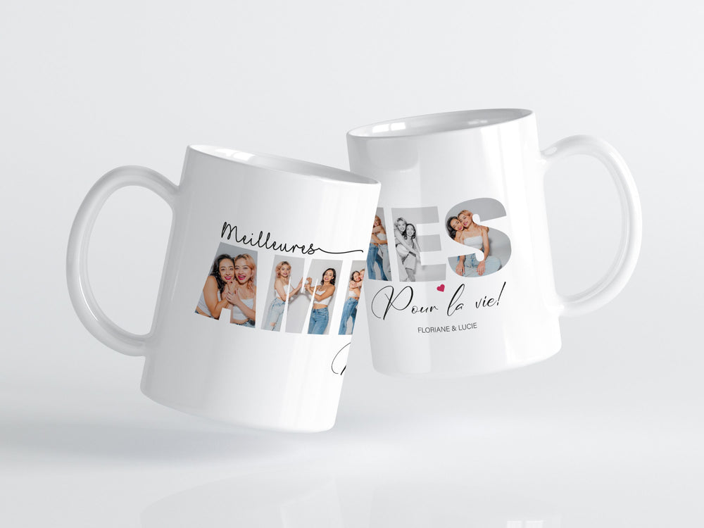 Mug personnalisé Meilleures Amies avec photos et prénoms