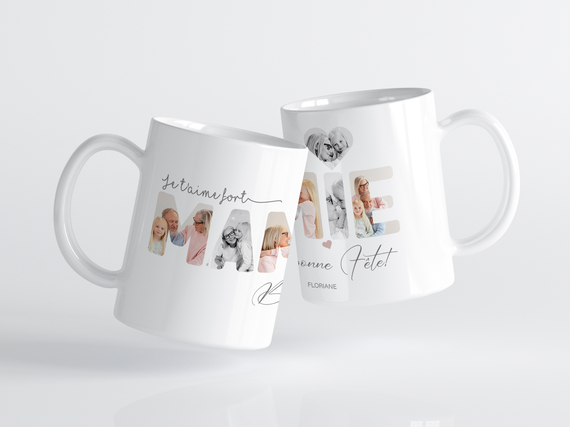 Mug Mamie personnalisé avec photos assorti à l’affiche