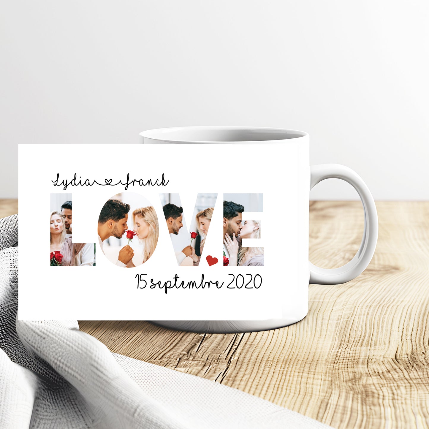 Mug Personnalisé avec Photos Love | Cadeau Couple Original ❤️