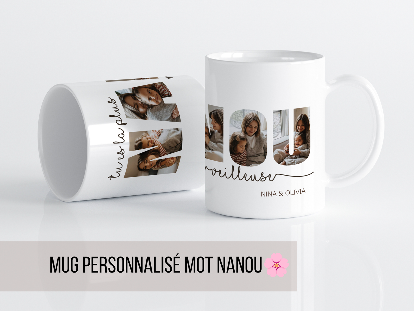 un mug personnalise mot nanou a offrir pour une mamie ou une nounou 
