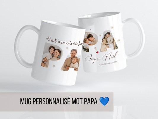 un mug a personnaliser avec des photos a offrir pour noel a papa 