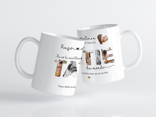 tasse  a offrir pour une tatie avec des photos 