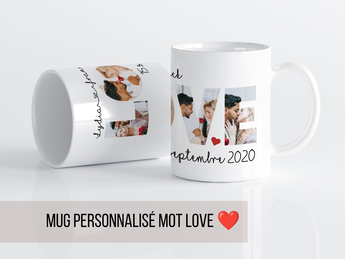 Mug Personnalisé avec Photos Love | Cadeau Couple Original ❤️