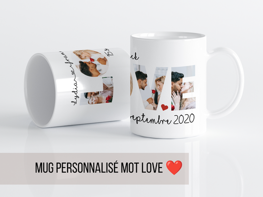 Mug Personnalisé avec Photos Love | Cadeau Couple Original ❤️