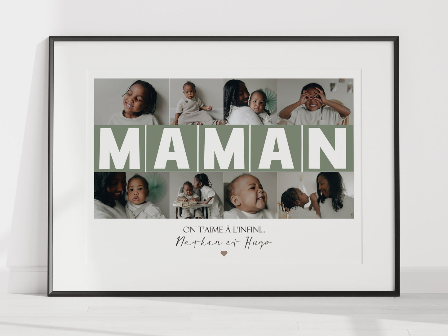 Poster à personnaliser avec photos de famille - Cadeau unique pour Maman  NinsPetitspapiers   