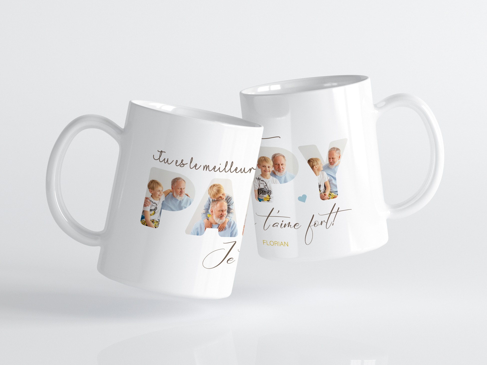 Mug Papy personnalisé avec photos assorti à l’affiche